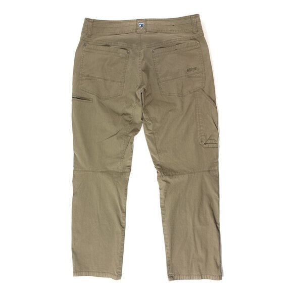 Kuhl Revolvr Pants Mens Vintage Patina Dye Outdoor Hiking Work Size 34x30 Khaki - Picture 3 of 14